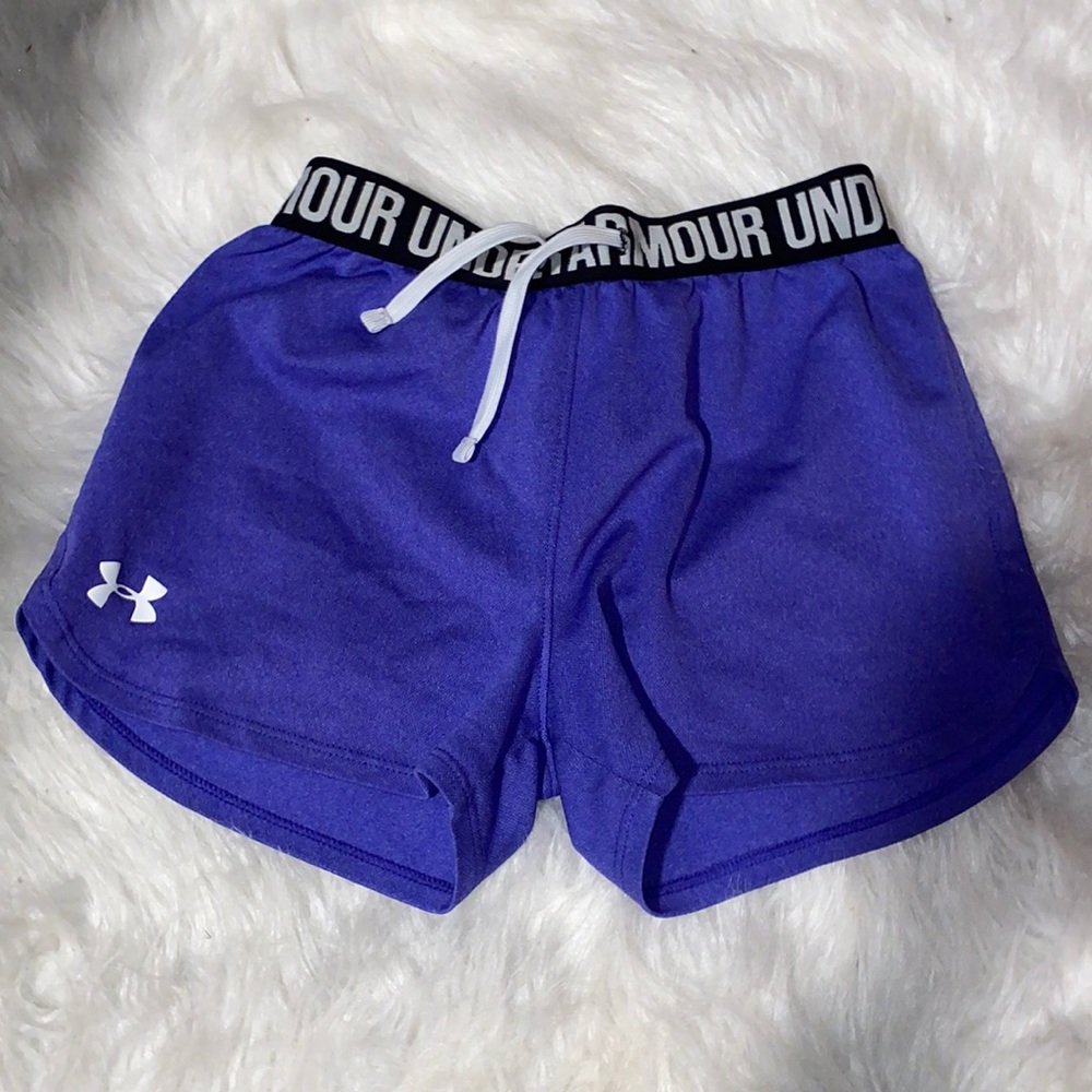 Purple under armour shorts size M